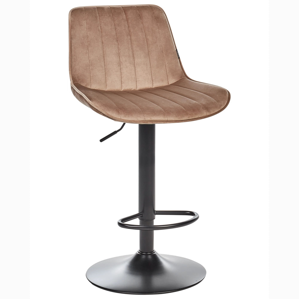 Set di 2 sedie da bar in velluto marrone gambe in acciaio nero senza braccioli set da pranzo salotto soggiorno moderno