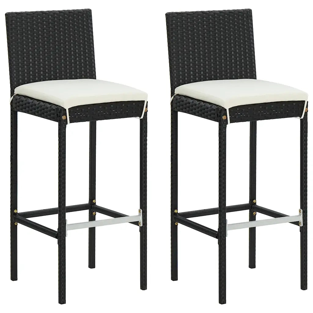 Set Bar da Giardino 3 pz | Set Salotto da Giardino con Cuscini Nero