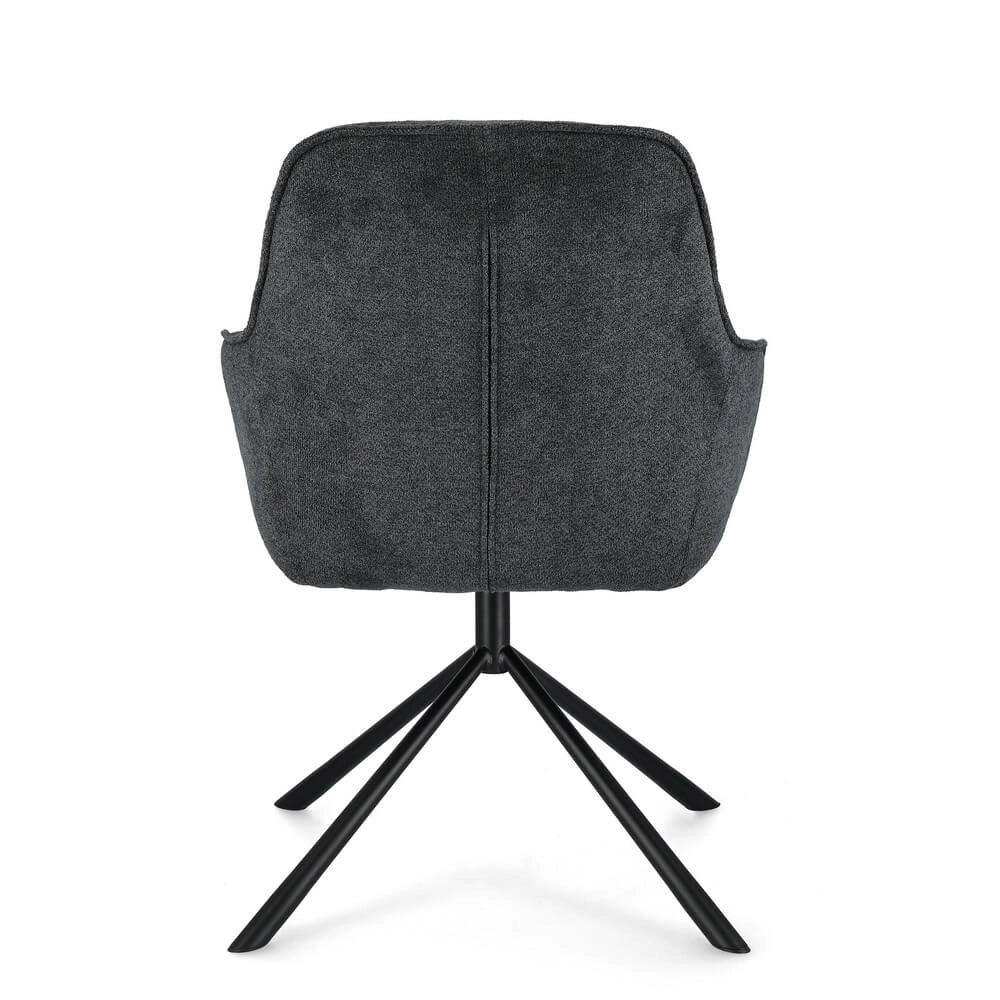 Set di 2 Poltrone Imbottite in Tessuto con Braccioli e Gambe in Acciaio - EFFORTLESS