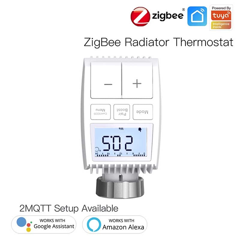 Termostato Valvola ZigBee Con Pile Protocollo ZigBee TUYA, Smart Life Cilindro Per Valvola Termosifone M30X1.5mm Grigio 3V IP20