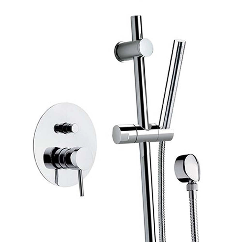 Set doccia suvi completo caratterizzato da forme tonde e minimali ideali per rendere l'ambiente bagno raffinato ed elegante