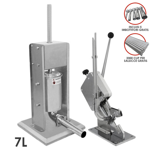 Kit Clippatrice Lega Salsicce & Insaccatrice Manuale Professionale 3L - 5L - 7L