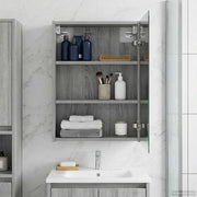 Mobiletto per specchio da bagno Grigio Sonoma 43 x 16 x 62.5 cm