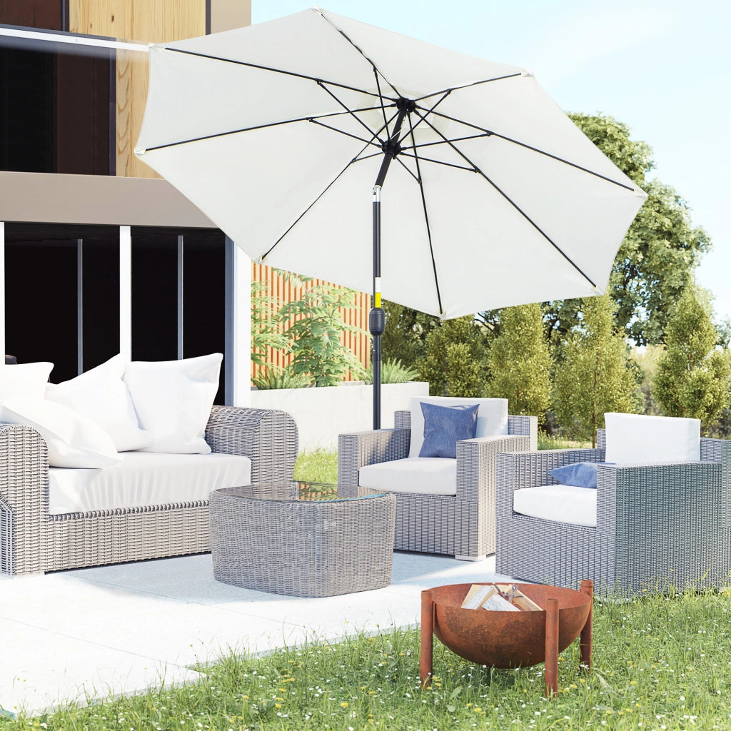 Ombrellone da Giardino Inclinabile ¨C zephmum ¨C 265x265 cm Crema