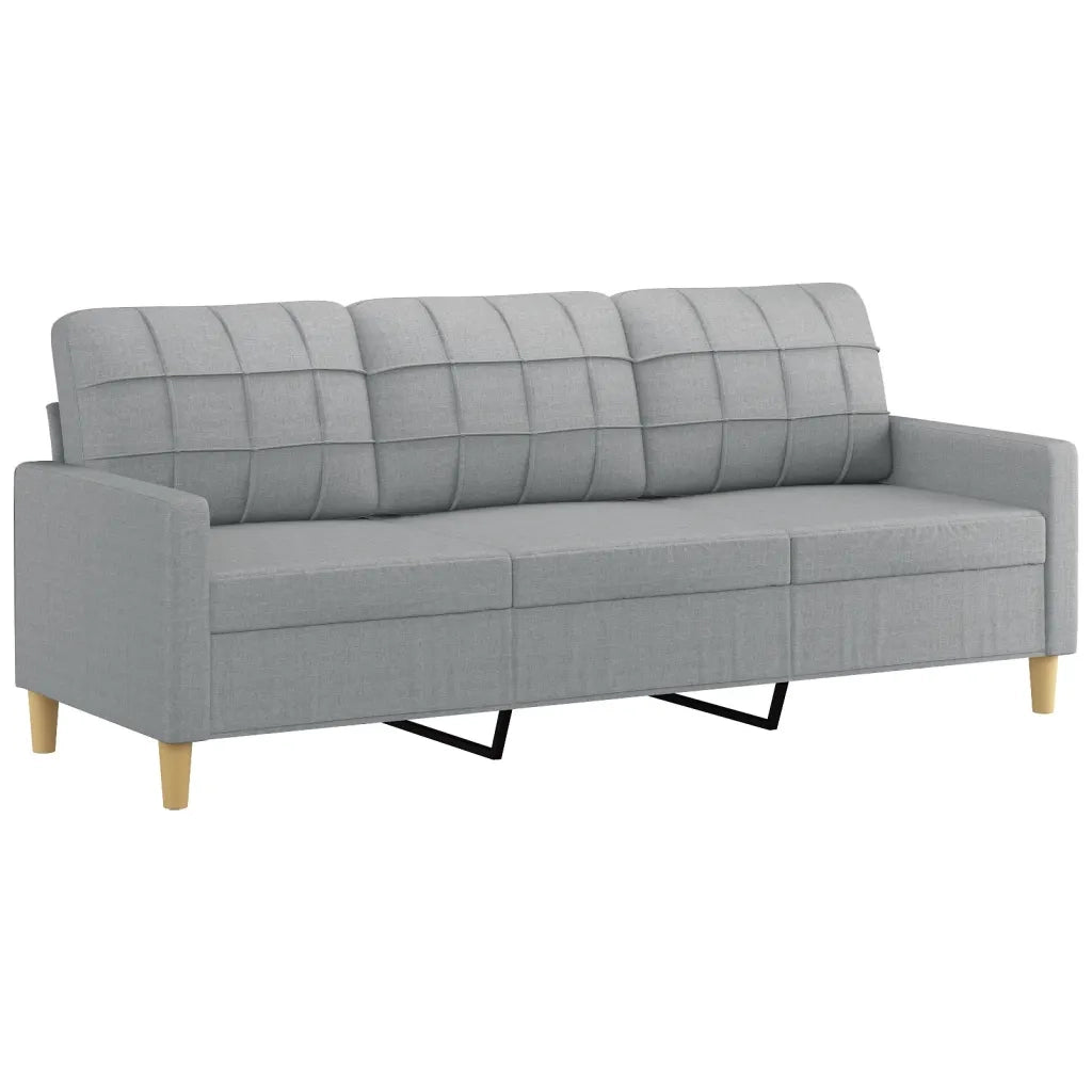 Set Divani 3 pz con Cuscini Grigio Chiaro in Tessuto 3201258