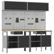 Set banco da lavoro con cassetto con blocco 8 pcs Nero e Grigio 3321498