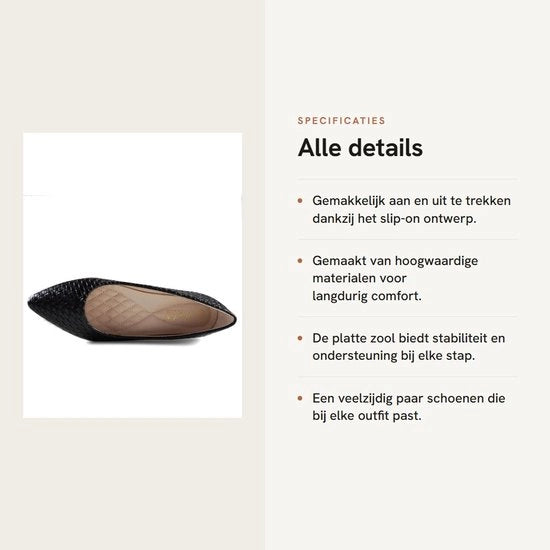 Scarpette da Ballo per Donne - Stivali comodi in pelle - Punta a punta - Slip-on - Casual/Dress - Taglia 41 EU - Flats