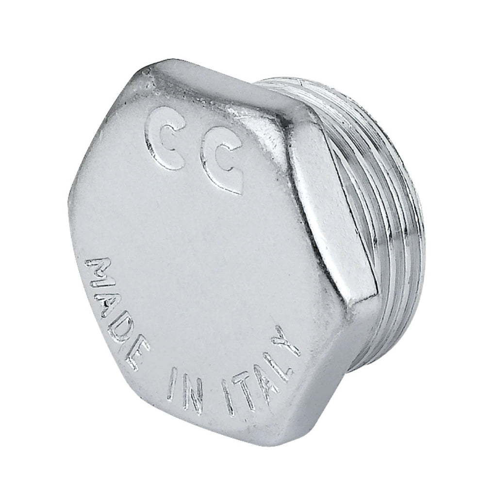 TAPPO MASCHIO IN OTTONE CROMATO SERIE 1500 1/2   TIEMME RACCORDERIE SPA