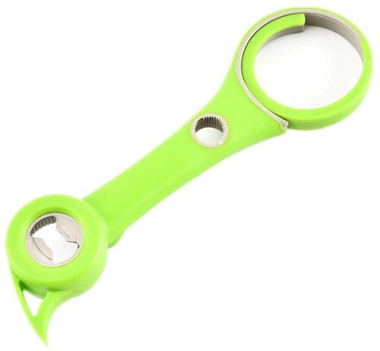 Apri-bottiglie 6-in-1 - Flesapertura - Apri-lattine - Apertura sicura di anelli di chiusura - Apri-conserva - Maniglia ergonomico