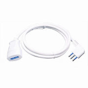 Trade Shop - Prolunga Lineare Bianca Da 3 Mt Spina 10a 2p+t + Presa 10a 2p+t Cavo 90° 83270 -