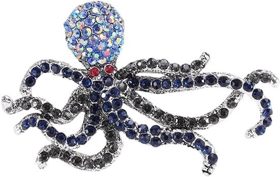 Fibbia da Cappotto con Cristalli e Animale Marino - Disegno Vintage per Uomo e Donna - Adatto per Maglioni e Giacche - Accessori per Abbigliamento e Accessori