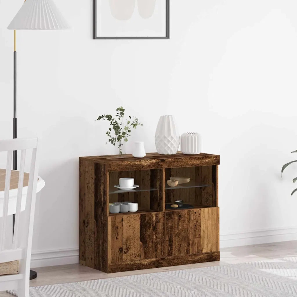 Credenza | Madia LED Marrone 81 x 37 x 66,5 cm Legno multistrato