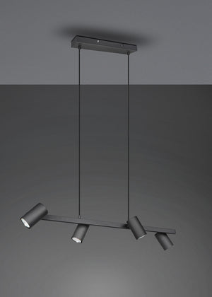 Lampada a Sospensione da Interno Attacco GU10 in Metallo Nero Opaco