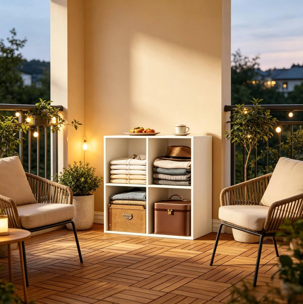 Libreria a cubi 4 scomparti bianca 59,6 x 59,8 cm