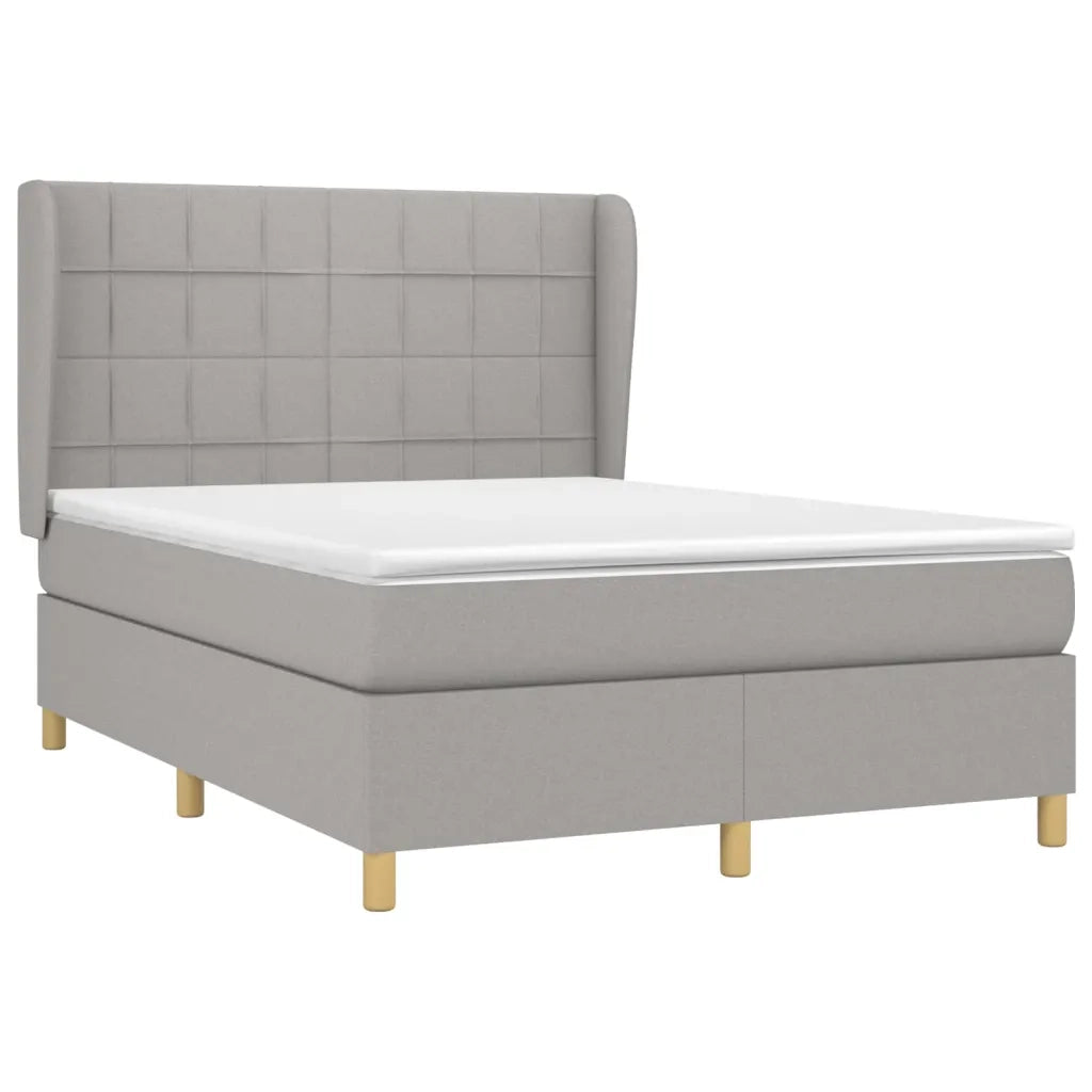 Giroletto a Molle con Materasso Grigio Chiaro 140x200cm Tessuto 3128525