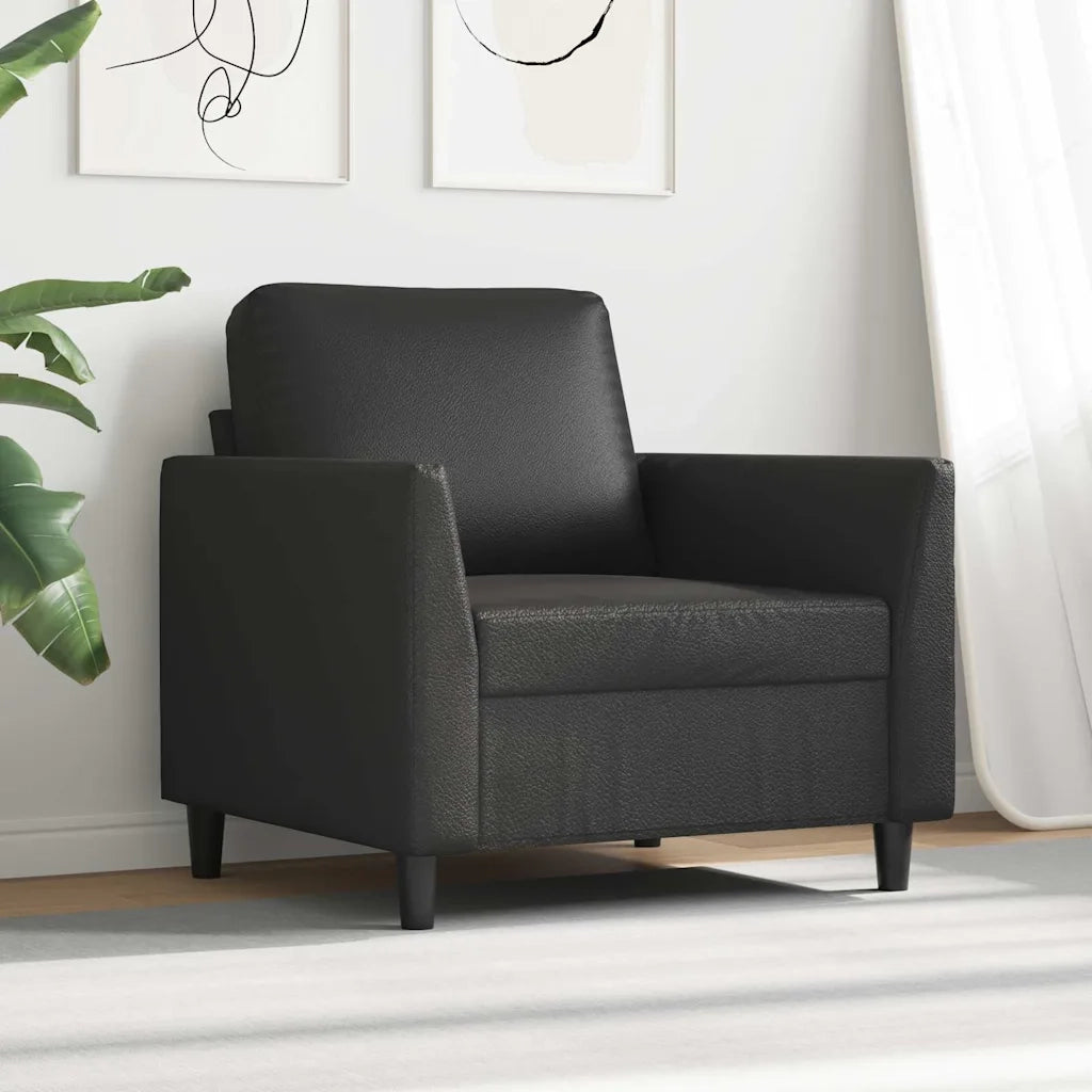 Divano Sedia-Poltrona Nera 60 cm in Similpelle 928009