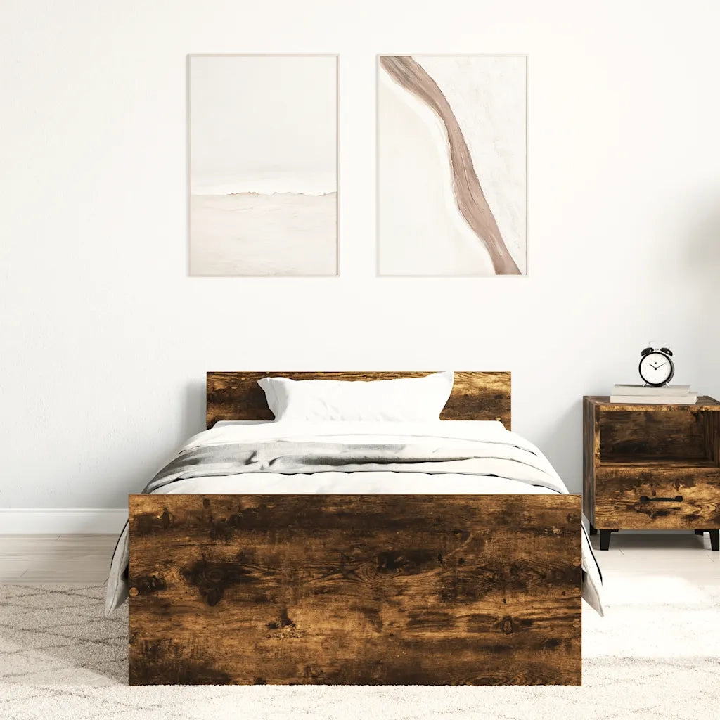 Giroletto senza Materasso Rovere Fumo 90x200 cm in Truciolato 835929