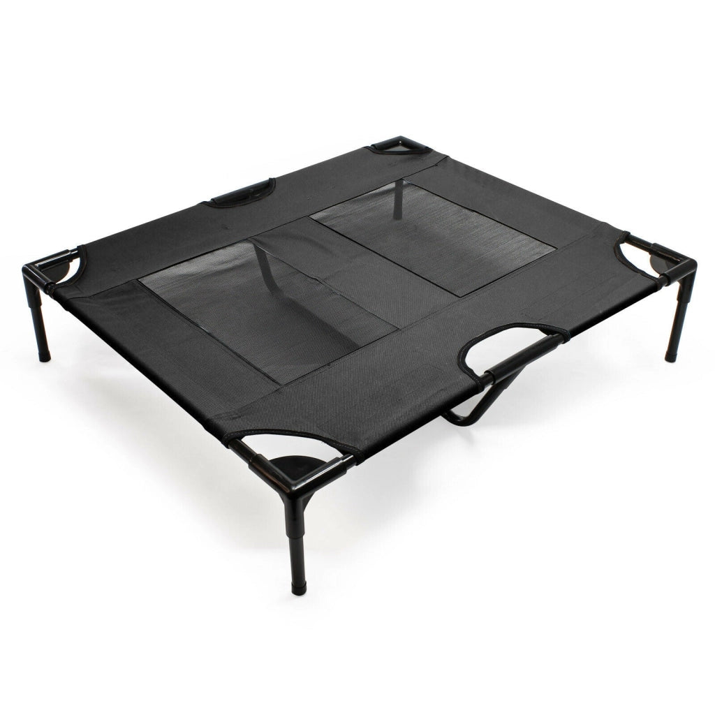 Cuccia da campeggio per cani da esterno rialzata 92 cm tessuto Oxford nero 25 kg max. 16_0002720