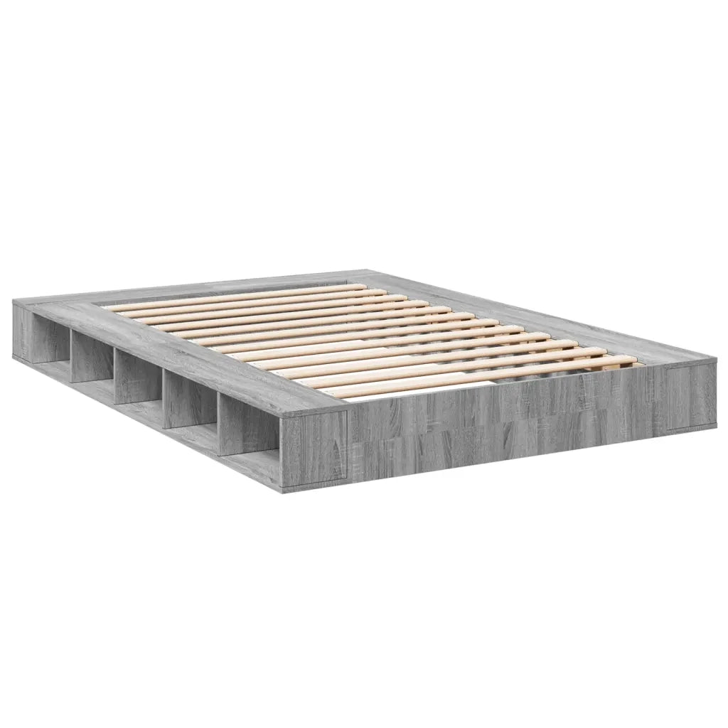 Letto matrimoniale | Letto per adulti | Giroletto Grigio Sonoma 140x200 cm in Legno Multistrato