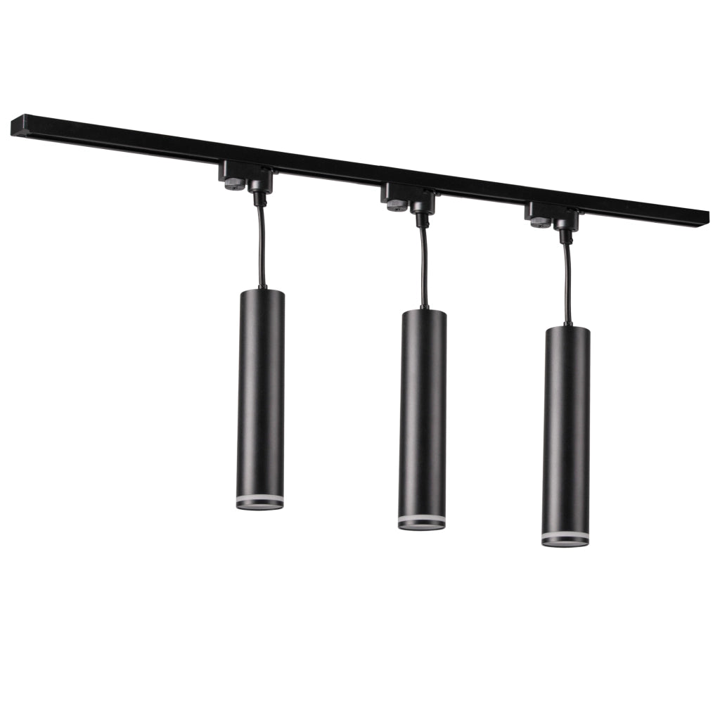 Kit binario nero 3xGU10 sospensioni 1m Paris Polux
