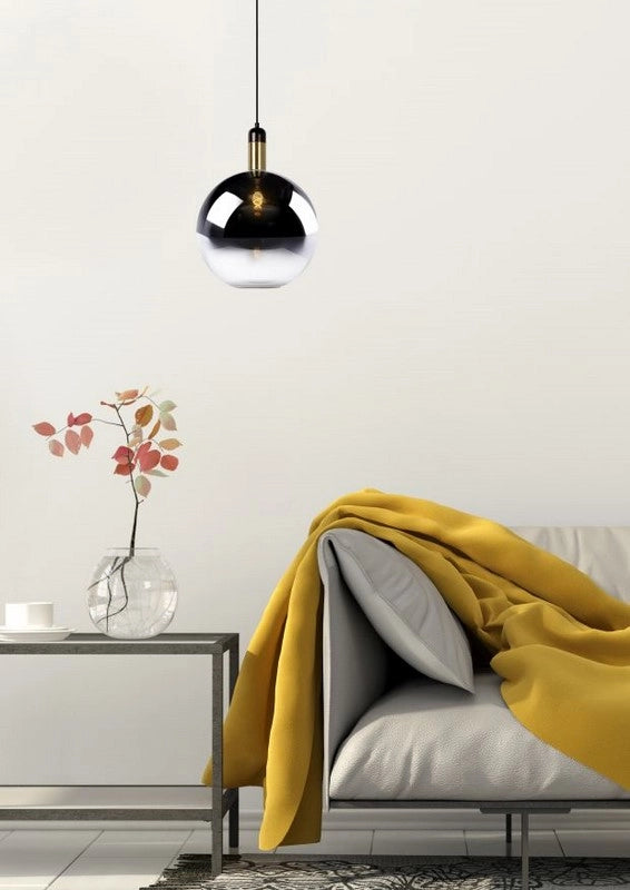 Lampada a sospensione Lucide Julius Ø28 nero oro E27