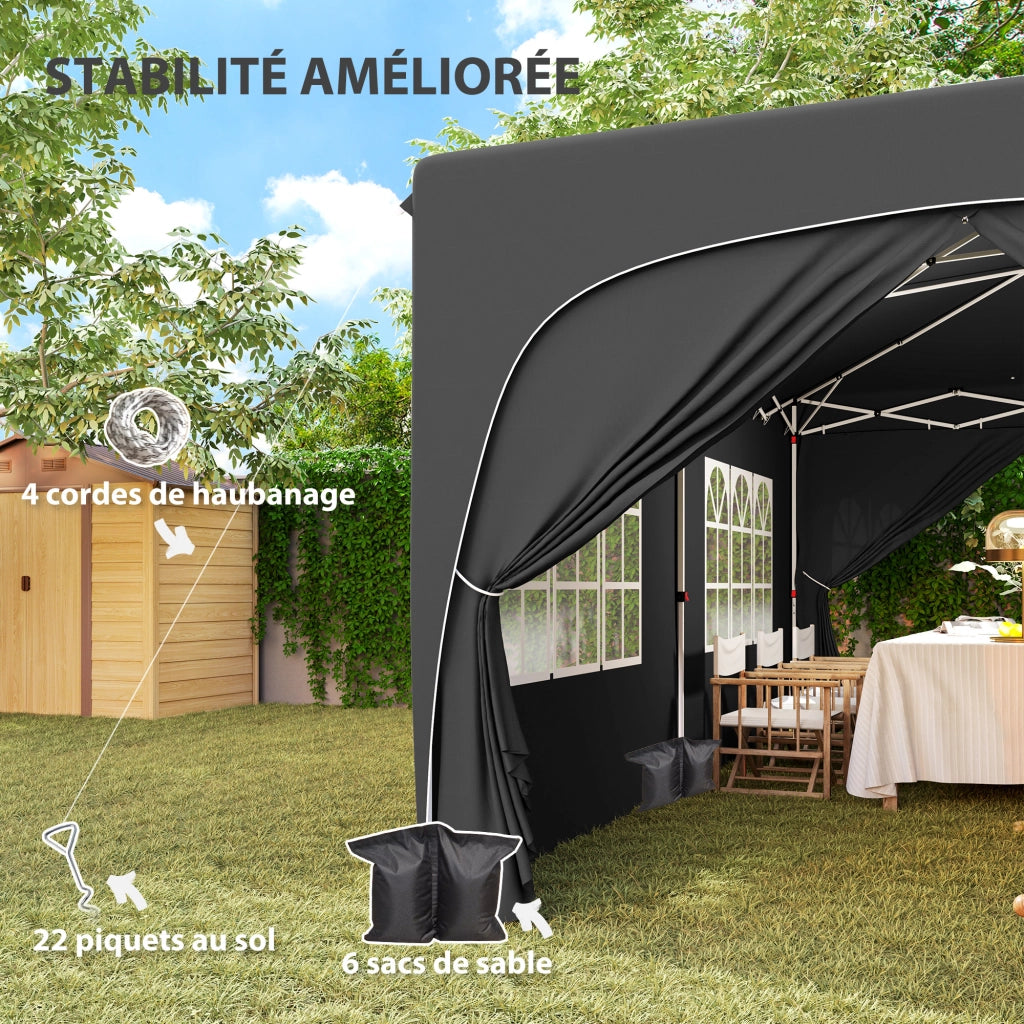 Tonnelle pliante 3x6m ¨C zephmum ¨C Grigio scuro