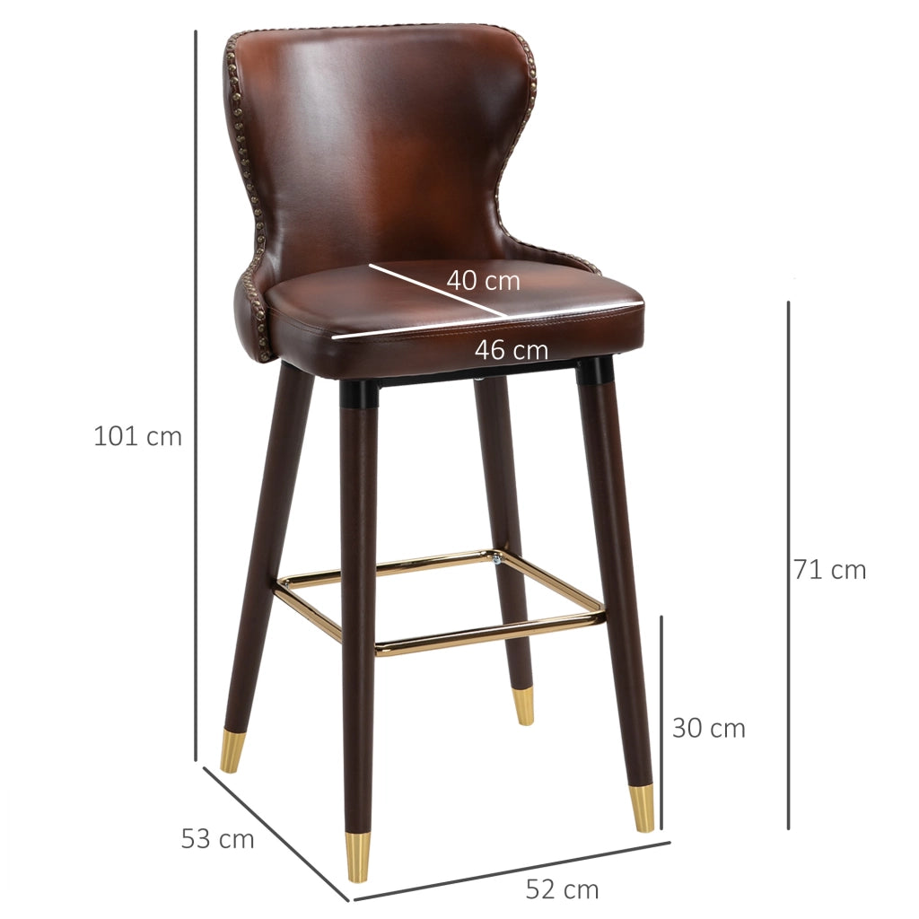 SGABELLO ALTO Set da 2 pezzi 52x53x101 cm Marrone in legno e metallo