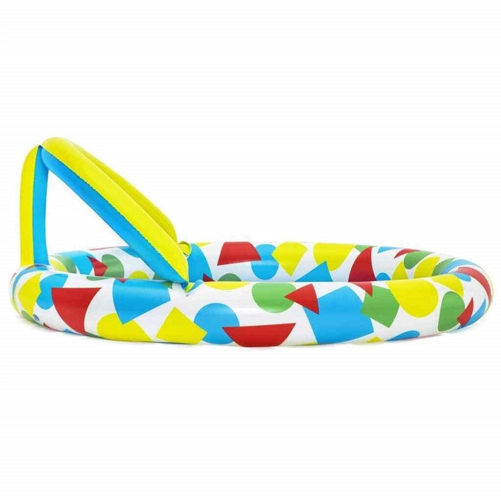 Trade Shop - Piscina Gonfiabile Per Bambini Splash & Learn 120x117x46cm 5 Forme Schiuma 52378 -