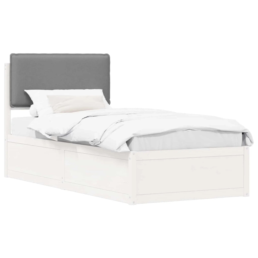 Letto con Testiera Rivestita Grigio chiaro 90 x 190 cm 877598