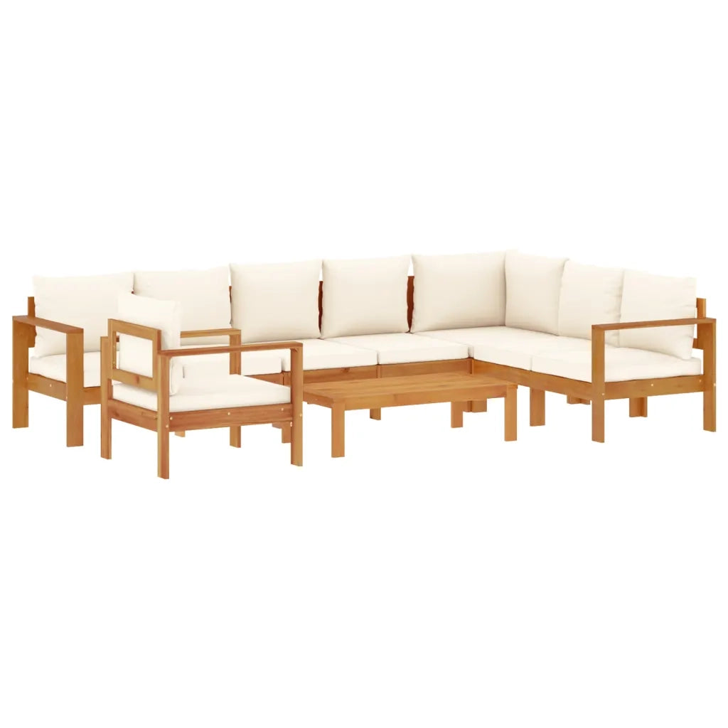 Set Divano da Giardino 6 pz con Cuscini in Massello di Acacia