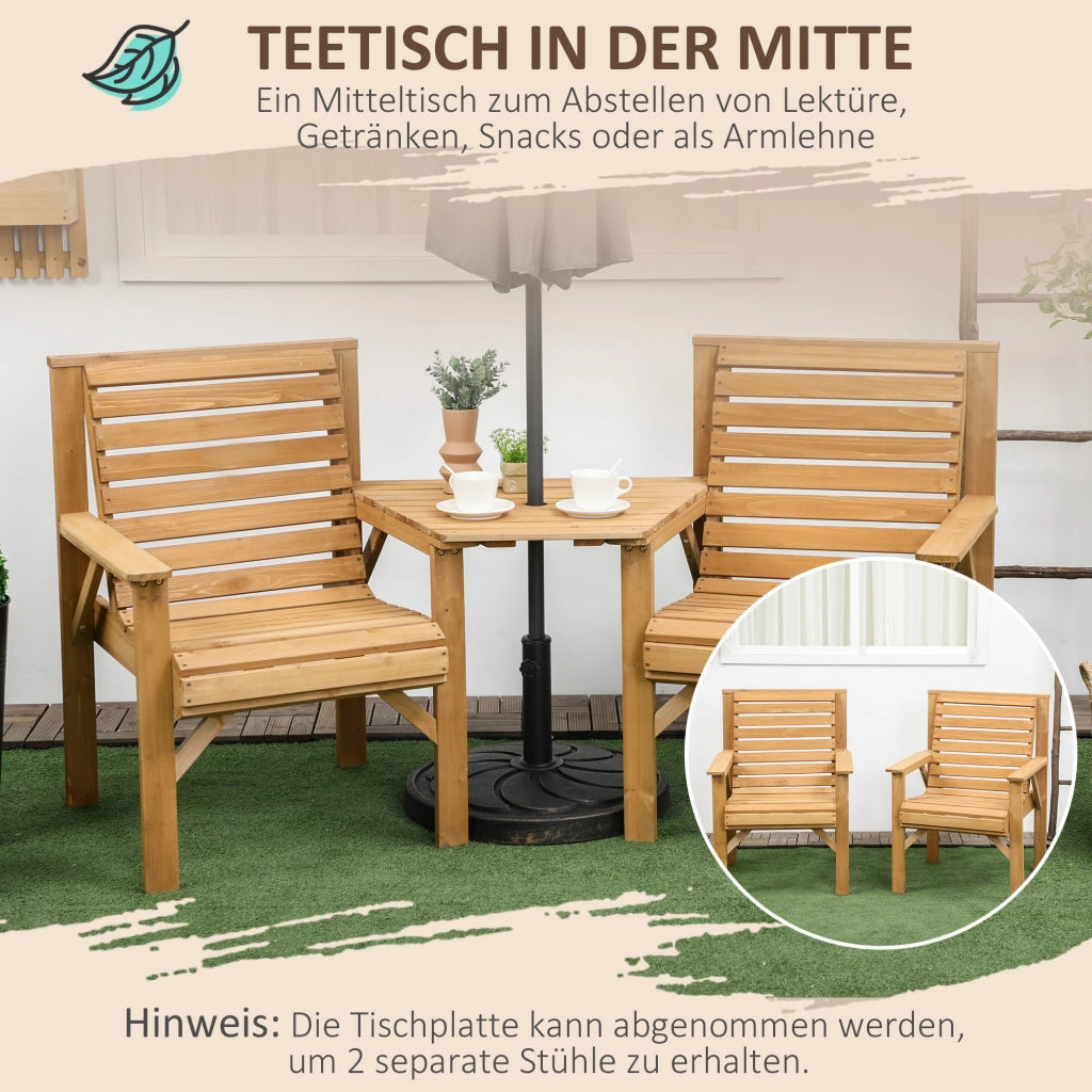 Set Bistrot 3 Pezzi Legno ¨C zephmum ¨C Marrone 90x90xH74