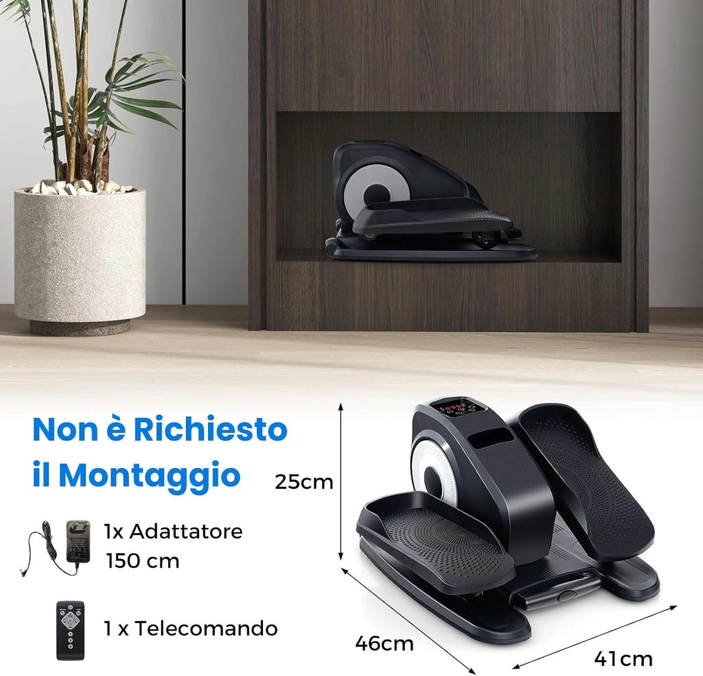 Pedaliera Elettrica Ellittica da Scrivania, Cyclette da Seduti per Gambe per Anziani con Monitor Display, Controllo Remoto, Esercitatore Silenzioso e Portatile per Casa e Ufficio