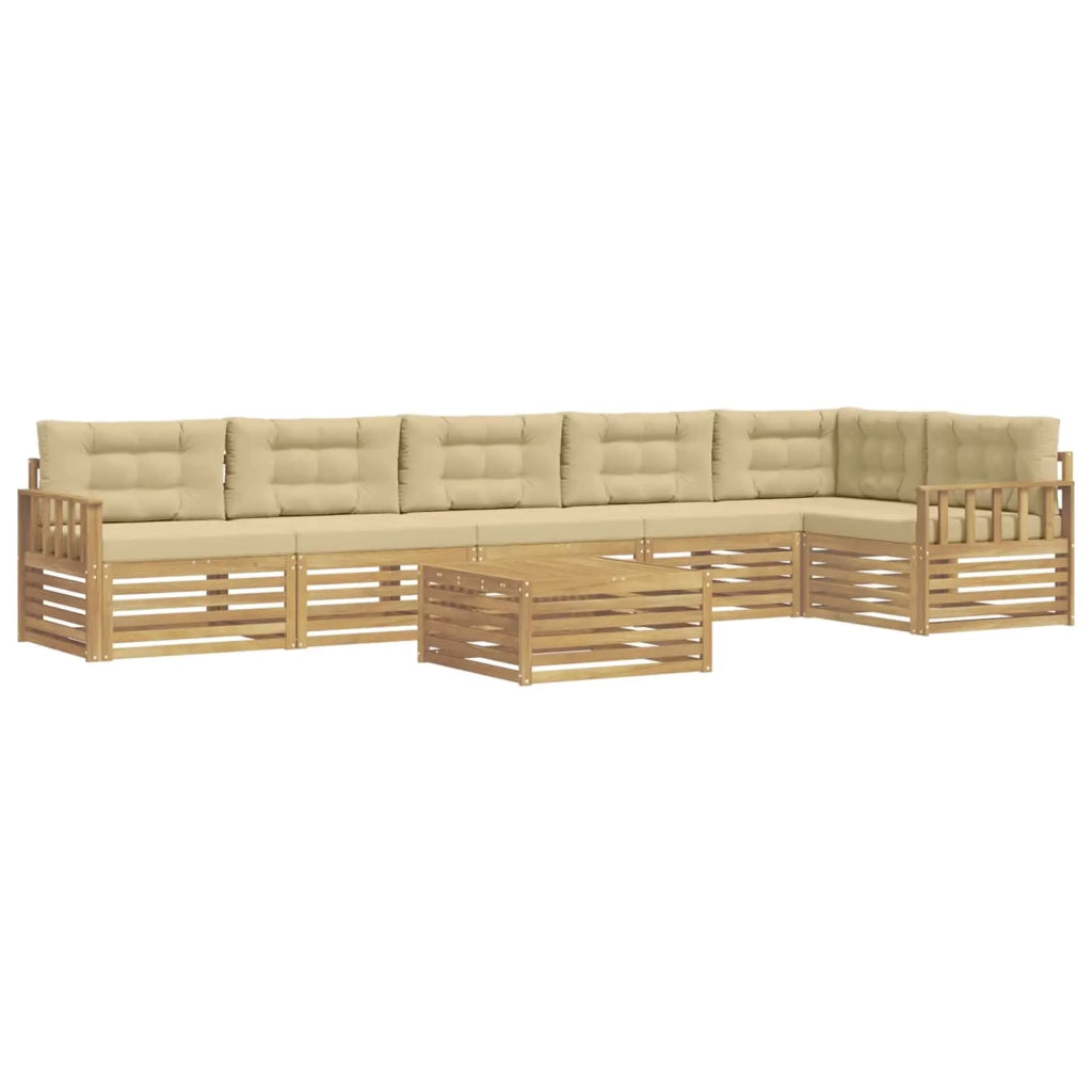 Set di divani da esterno 7 pz Bianco e Beige 3390598