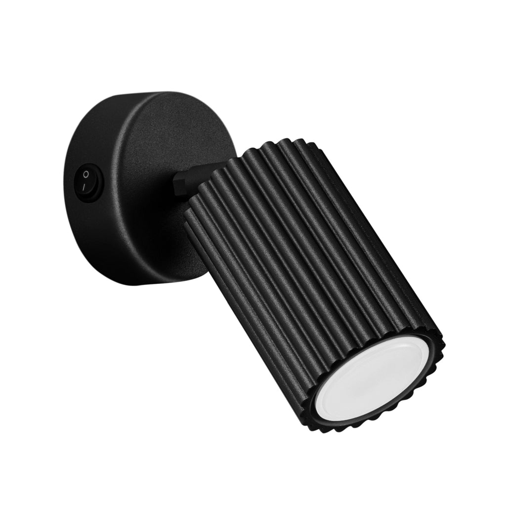 Applique moderna nera orientabile GU10 con interruttore GRAVIO