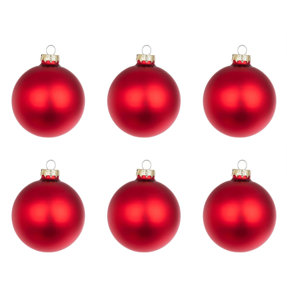 Palline di Natale Rosse Granata Opaco in Vetro Addobbi Albero Diametro: 60 mm