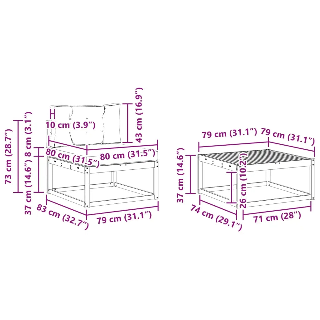 Set di divani da esterno 7 pz Bianco e Beige 3386182
