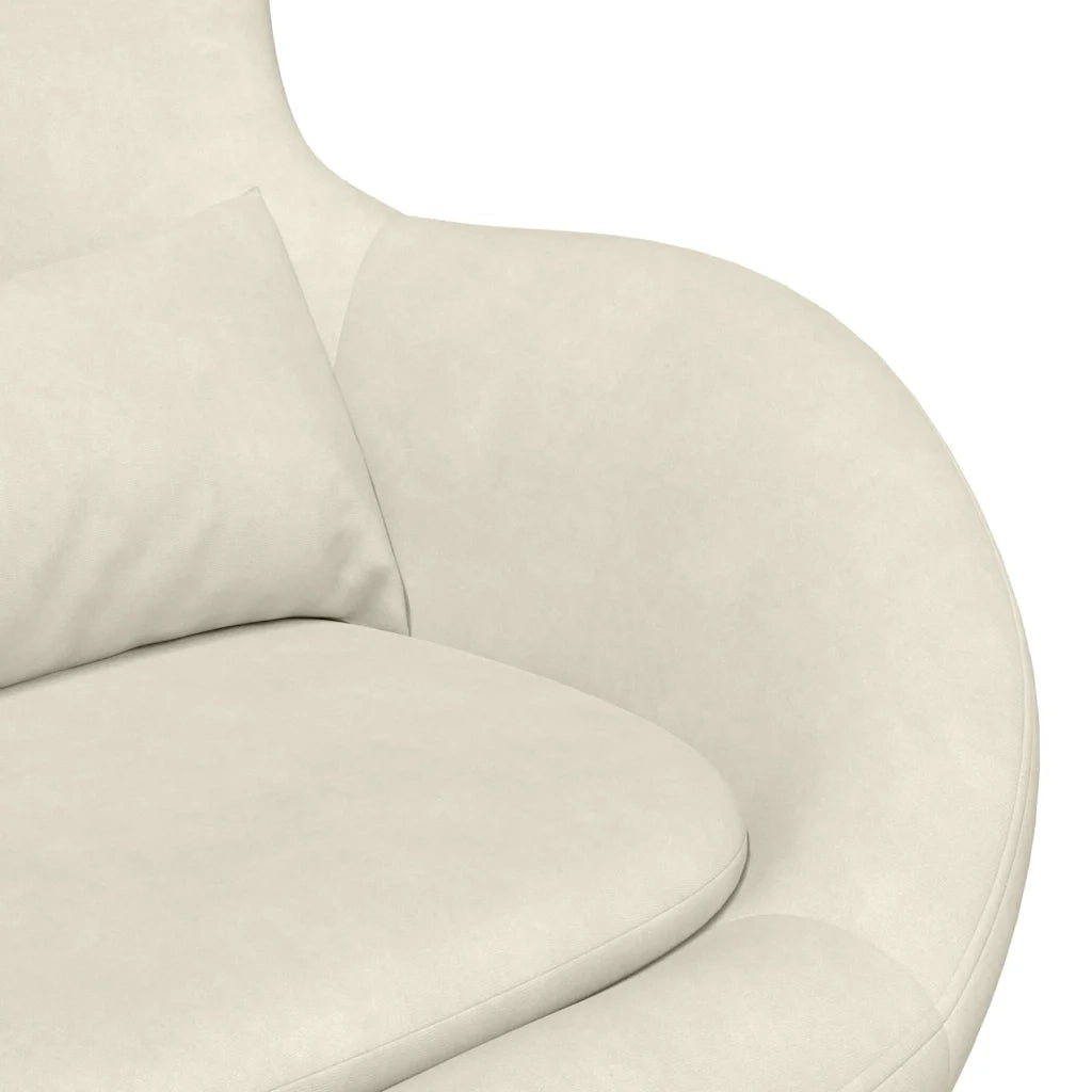 Divano Sedia-Poltrona uovo Crema 63 x 73 x 90 cm Velluto