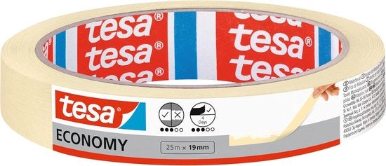 Tape per affissione universale - Scheda per affissione universale per quasi tutti i supporti - Scheda per affissione beige - Scheda adesiva 50 m x 19 mm