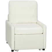 Poltrona letto rivestita in tessuto Teddy, 72 x 85,5 x 91 cm, Crema