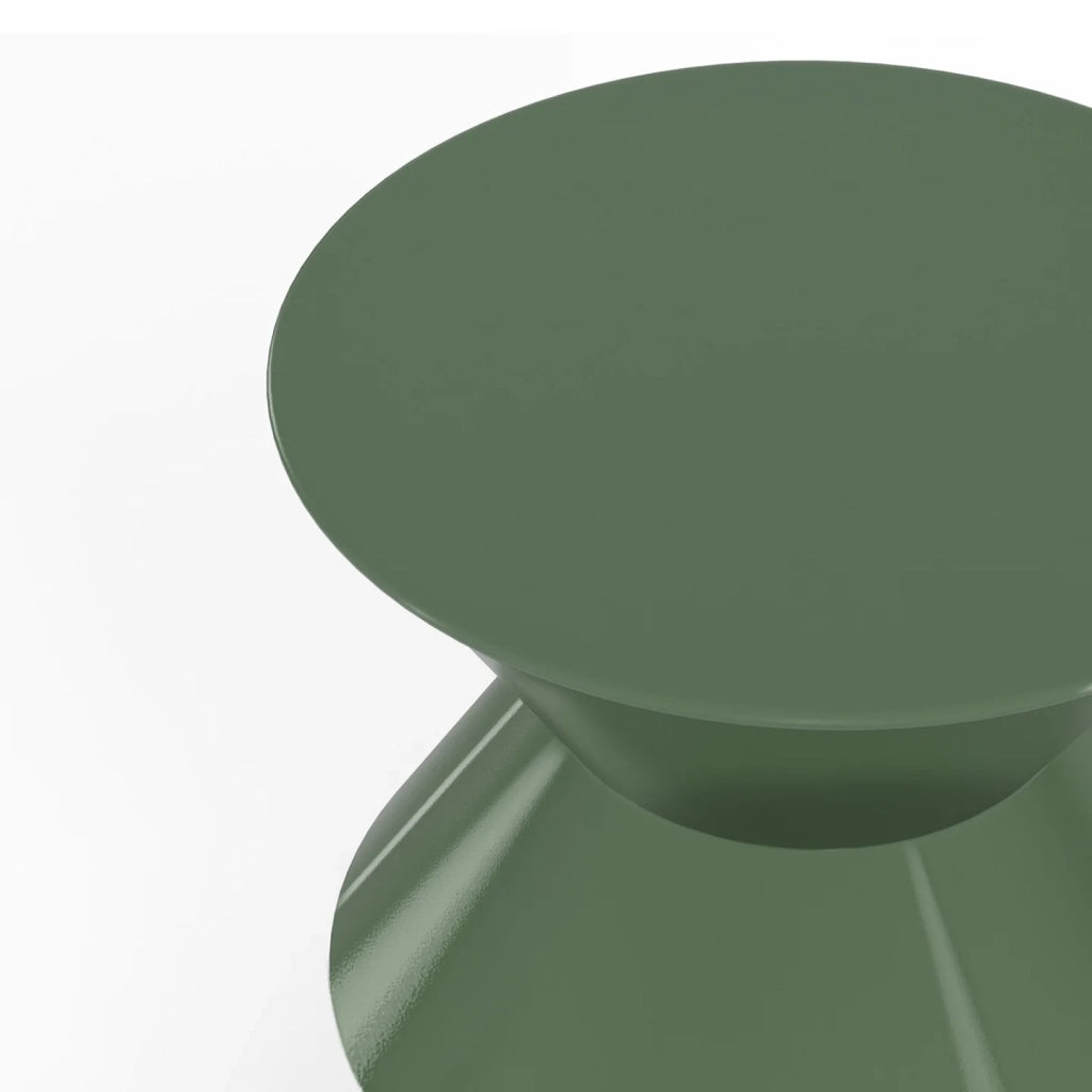 IDMarket - Tavolino rotondo, tavolino da salotto, comodini IRENE 30 cm in metallo verde kaki