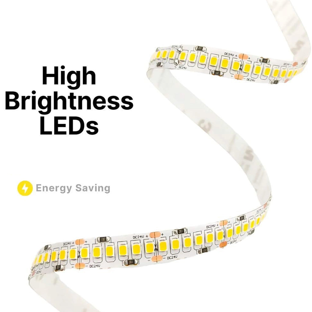 Striscia 1200 LED 2835 strip adesiva 24V bobina 5 metri 90W alta resa luminosa 8100 lumen bassa consumo 4000K