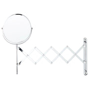Specchio da trucco in ferro argentato ø 19 cm con prolunga a parete Doppio lato Ingrandimento Accessori da bagno