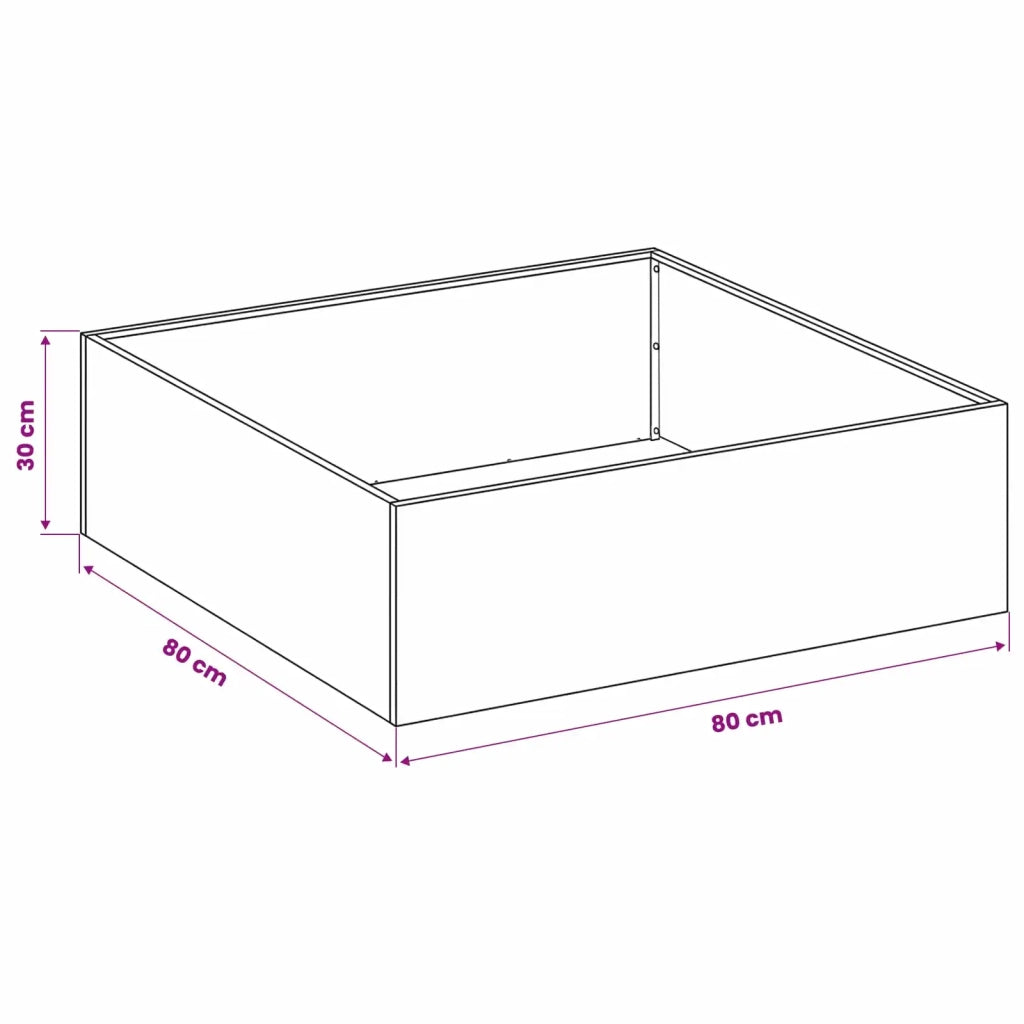 Vaso da giardino Antracite 80 x 80 x 30 cm 8005068