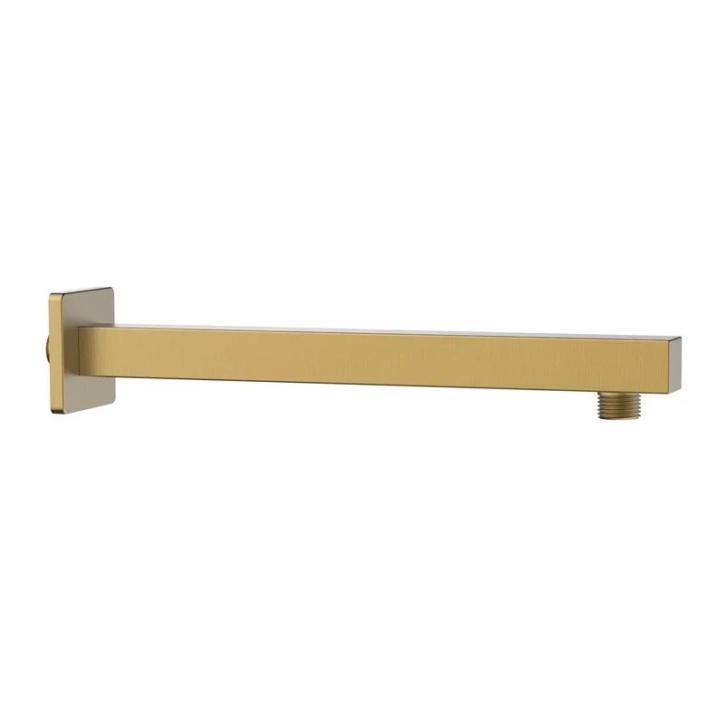 Braccio doccia con attacco universale quadrato 30 cm oro opaco