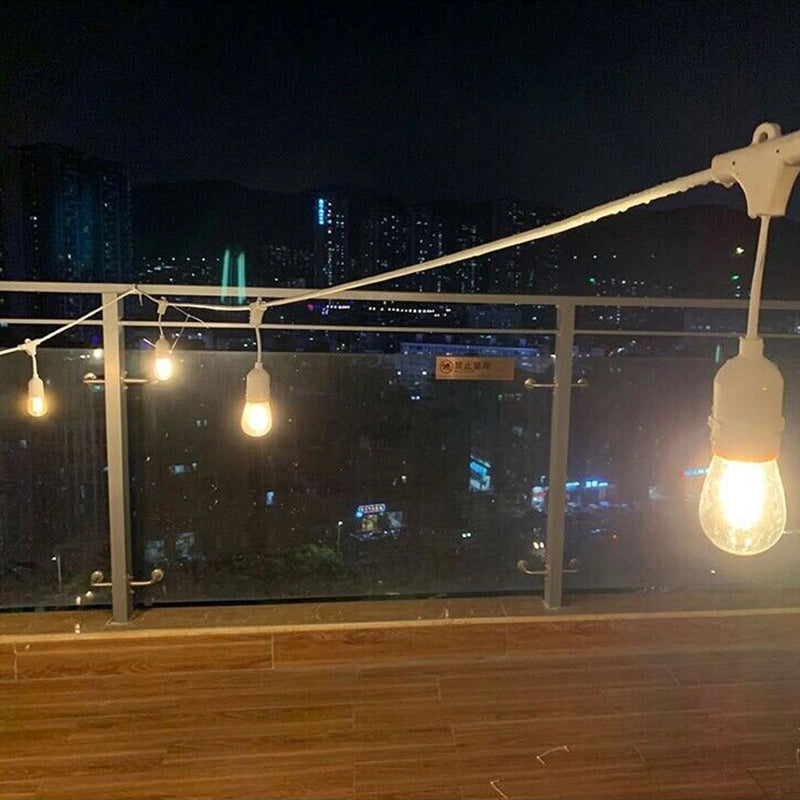 CATENA DI LUCI DA ESTERNO 10MT CON PORTALAMPADE E27 CAVO BIANCO IP54 - PERFETTA PER GIARDINI EVENTI RISTORANTI E FESTE ALL'APERTO