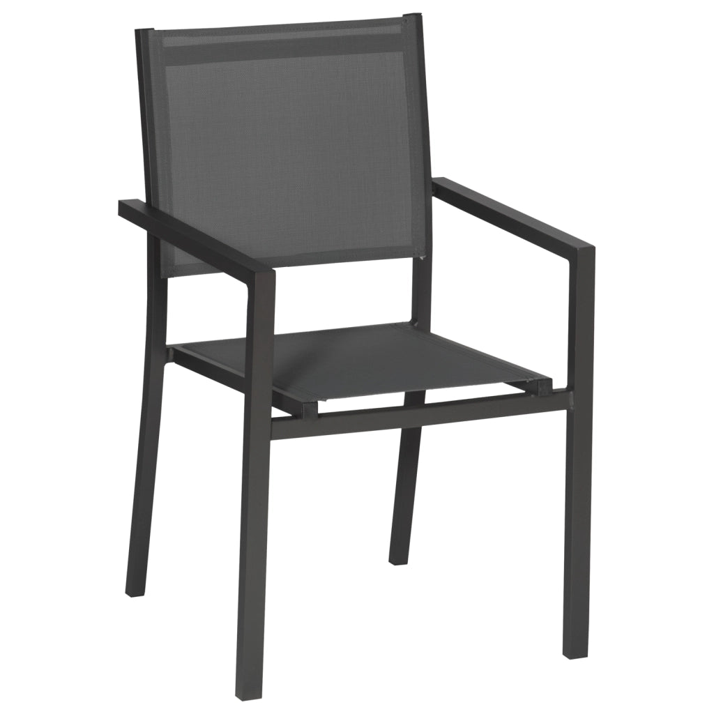 Set di 6 sedie in alluminio antracite - textilene grigio