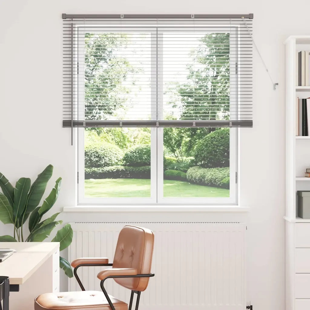 vidaXL Tenda per Finestra con tende Manuale Argento Alluminio