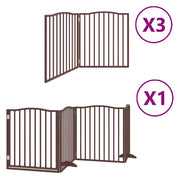 Cancello Cani Porta Pieghevole Marrone 10 Pannelli 800cm Pioppo CFW5415840