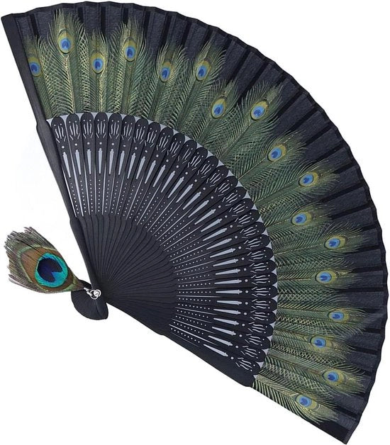 Ventilatore in bambù - ventilatore pieghevole per spettacoli di danza - portatile e multifunzionale.