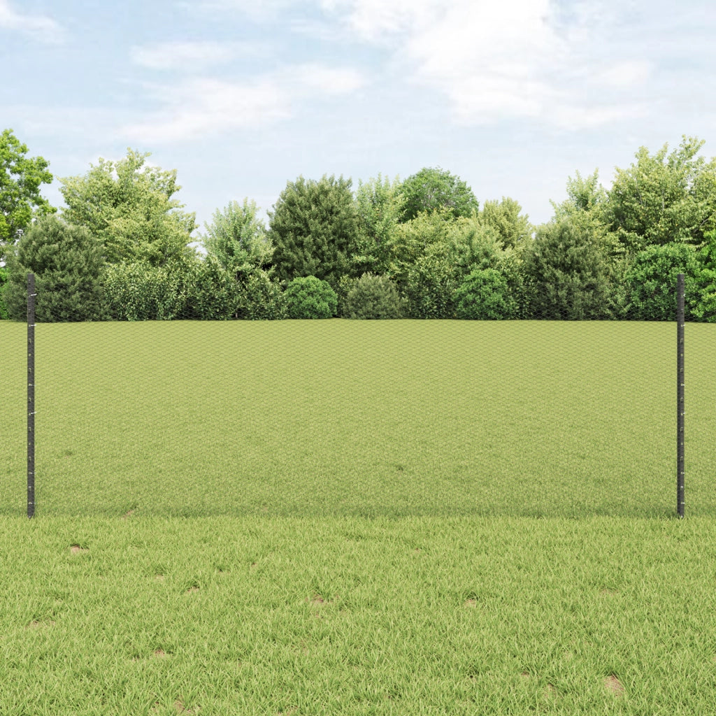 Posti per Recinzione  5 pz U-Channel Grigio 80 cm Acciaio